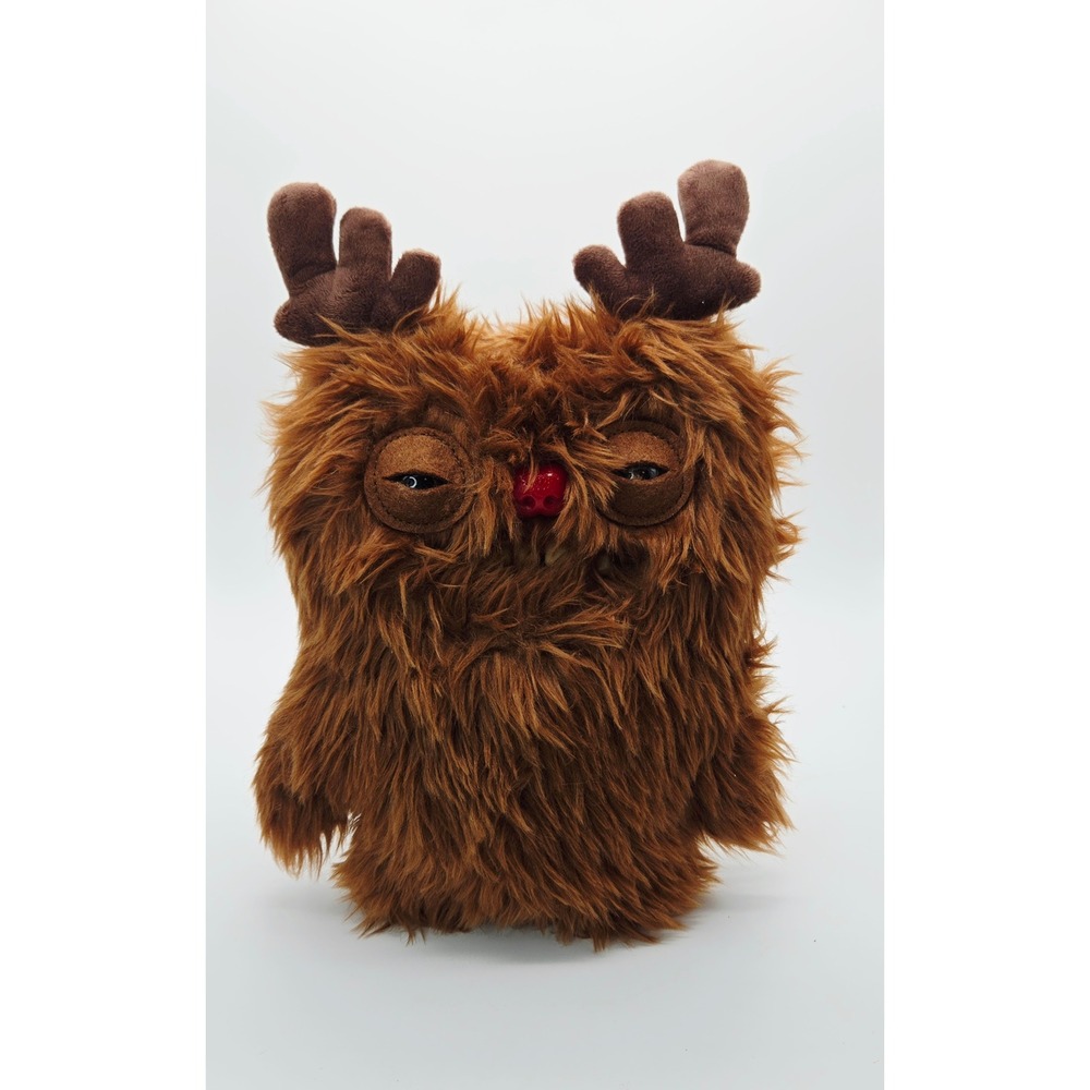 Fuggler Funny Ugly Monster Reindeer Brown Shaggy Plush Red Nose Zuru 10" 2024